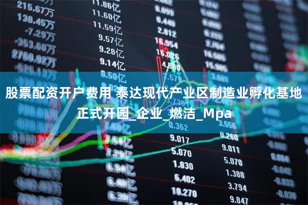 股票配资开户费用 泰达现代产业区制造业孵化基地正式开园_企业_燃洁_Mpa